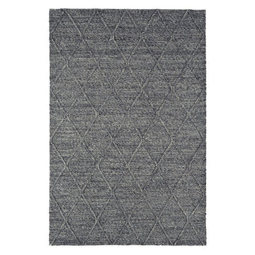 Katherine Carnaby Coast CD01 Modern Plain Geometric Diamond Shimmer Hand-Woven Textured Wool & Viscose Blend Looped Pile Flatweave Charcoal Grey Rug-Asiatic Carpets-Rug Love - The Most Loved Rug Store